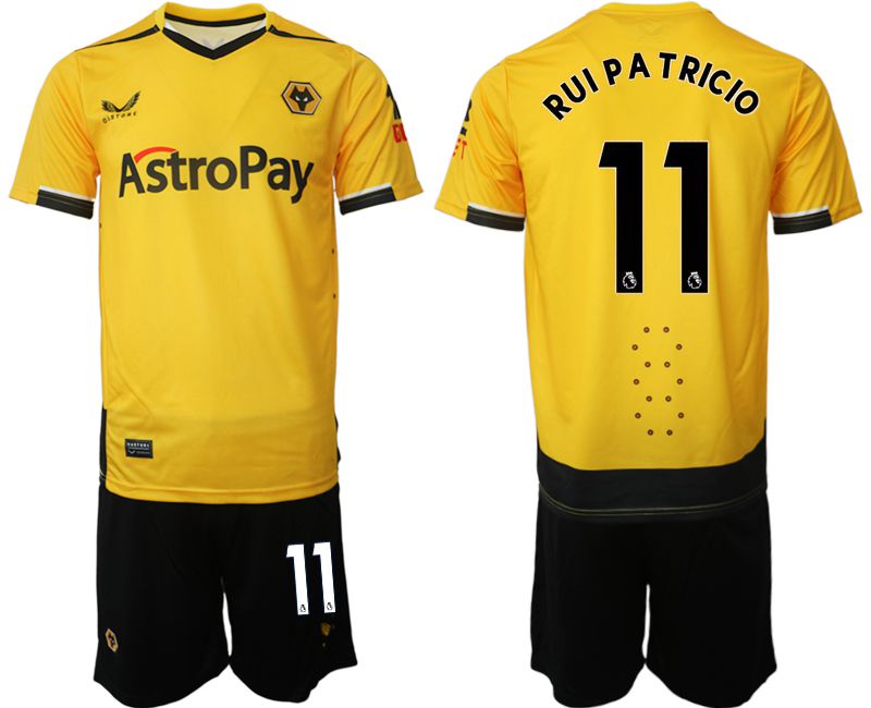 Men 2022-2023 Club Wolverhampton Wanderers home yellow #11 Soccer Jersey